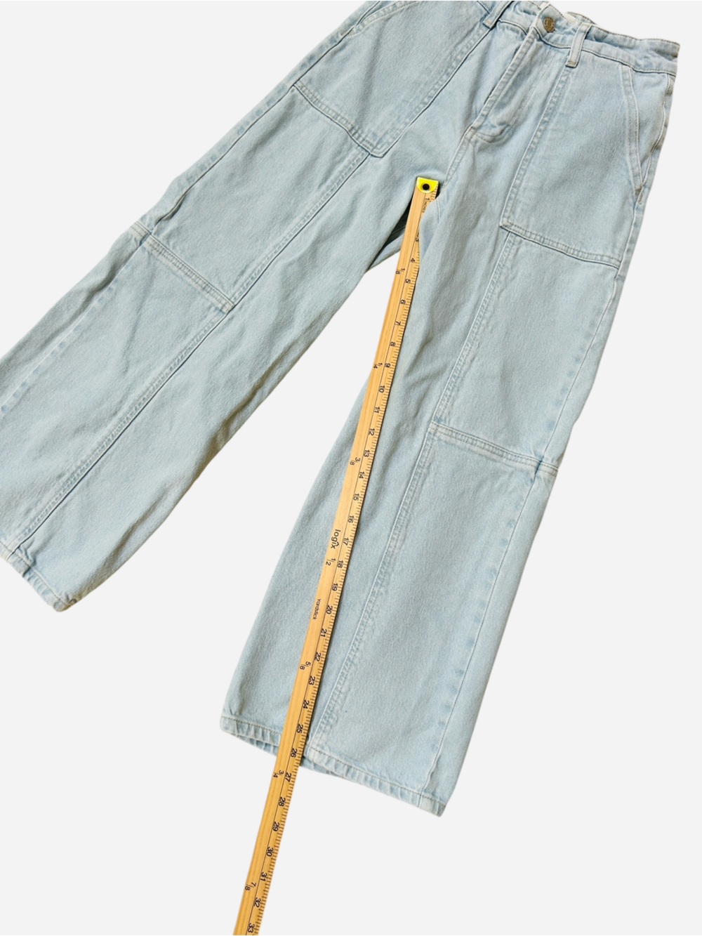 Rails Getty Crop Patchwork Wide Leg in Oceanview (Light Wash), Size 26 - Picture 8 of 11